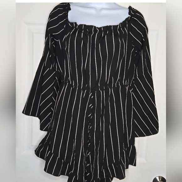 Black and White Striped Romper - Picture 6 of 6
